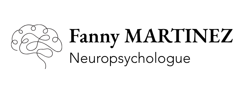 Logo cerveau + texte Fanny Martinez neuropsychologue Marseille